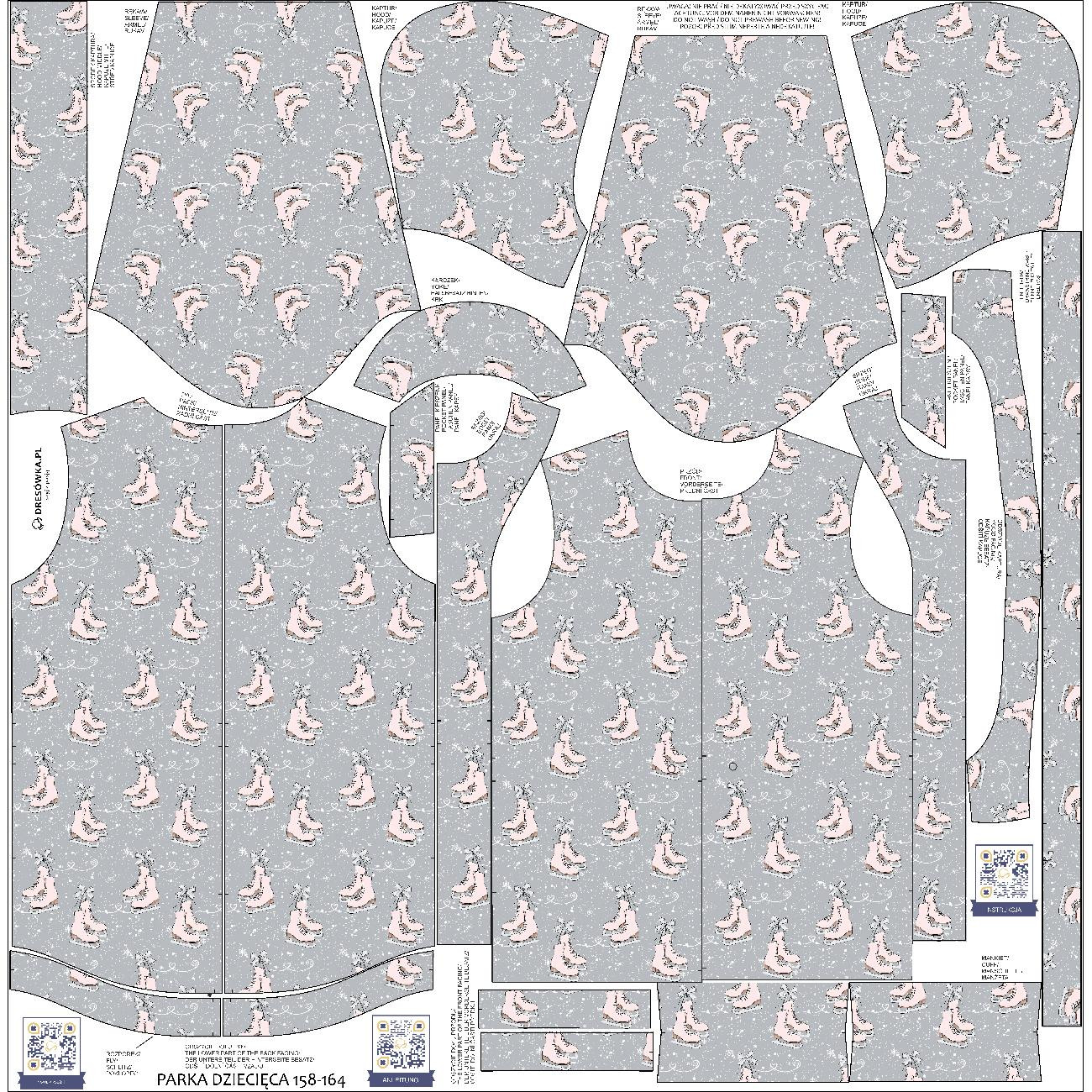 KIDS PARKA (ARIEL) - PINK ICE SKATES (WINTER) - softshell