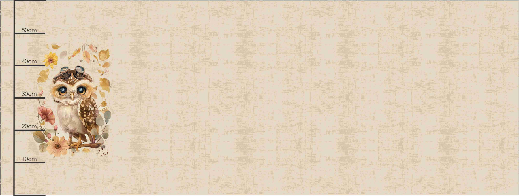 OWL STEAMPUNK FOREST PAT. 2 - PANORAMIC PANEL (60cm x 140cm) Viscose jersey 