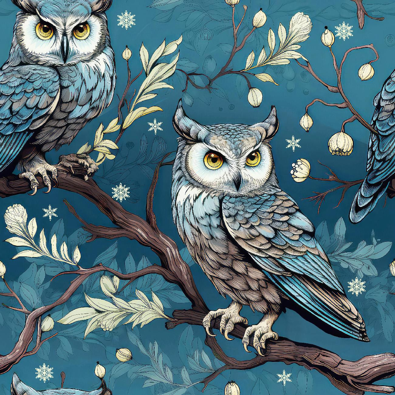 PASTEL BIRDS PAT.3 (OLW) - Waterproof woven fabric