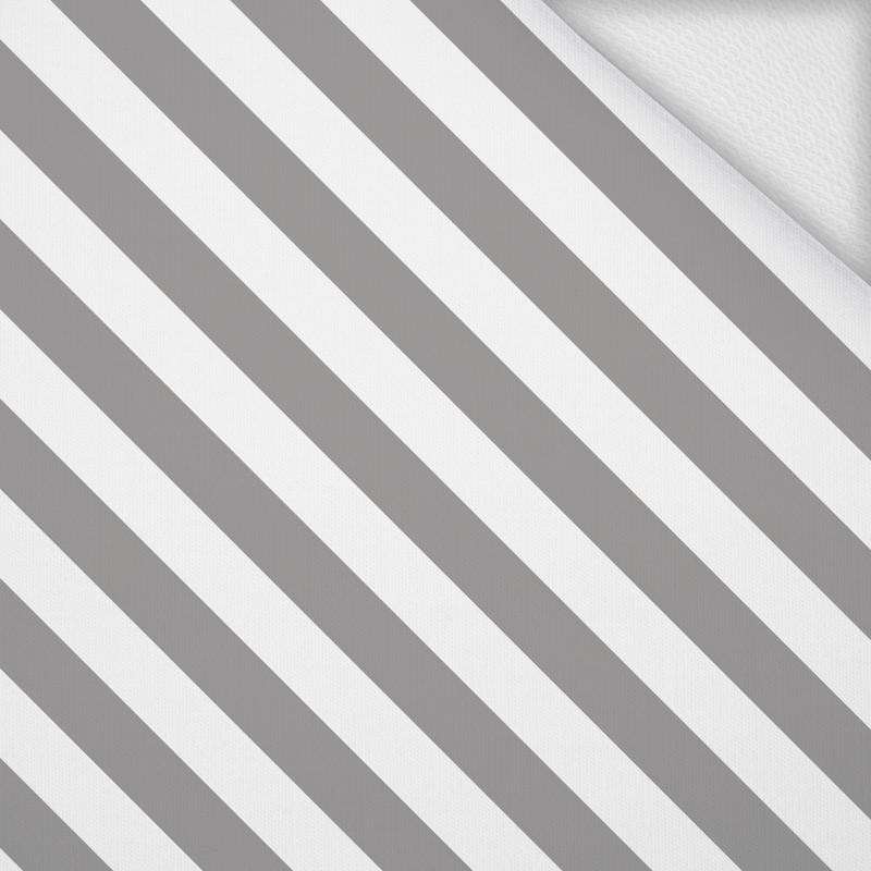 DIAGONAL STRIPES / grey - looped knit 