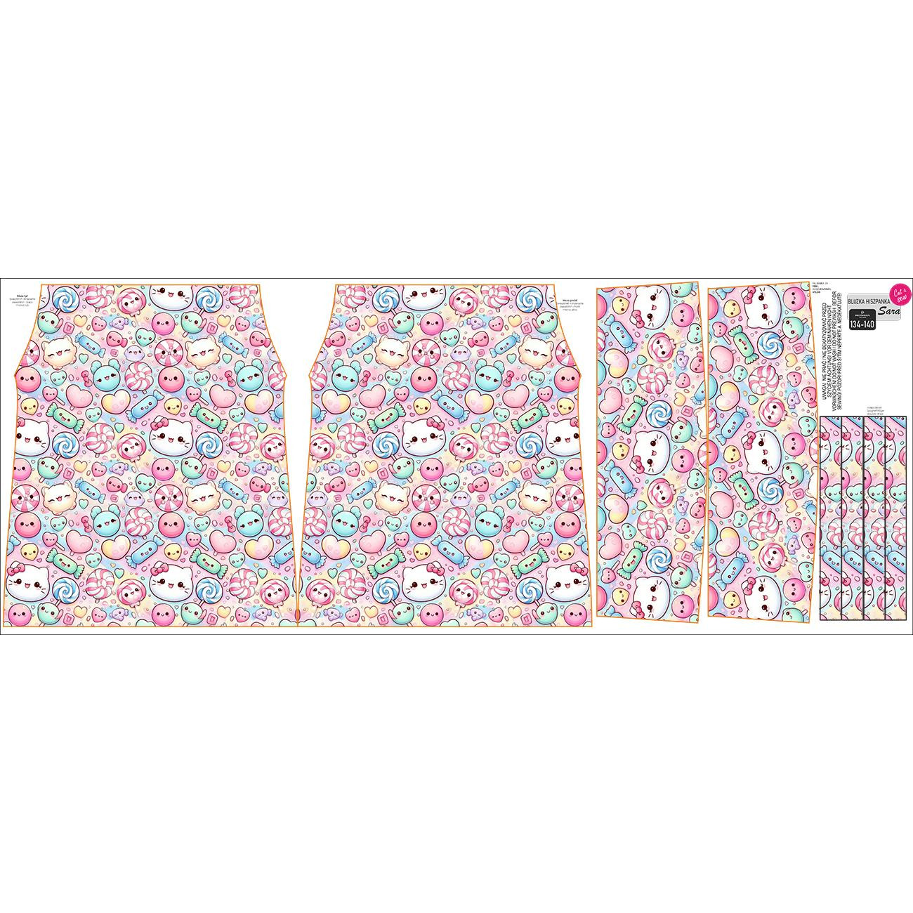 Bardot neckline blouse (SARA) -  SWEETS WZ.12  - sewing set