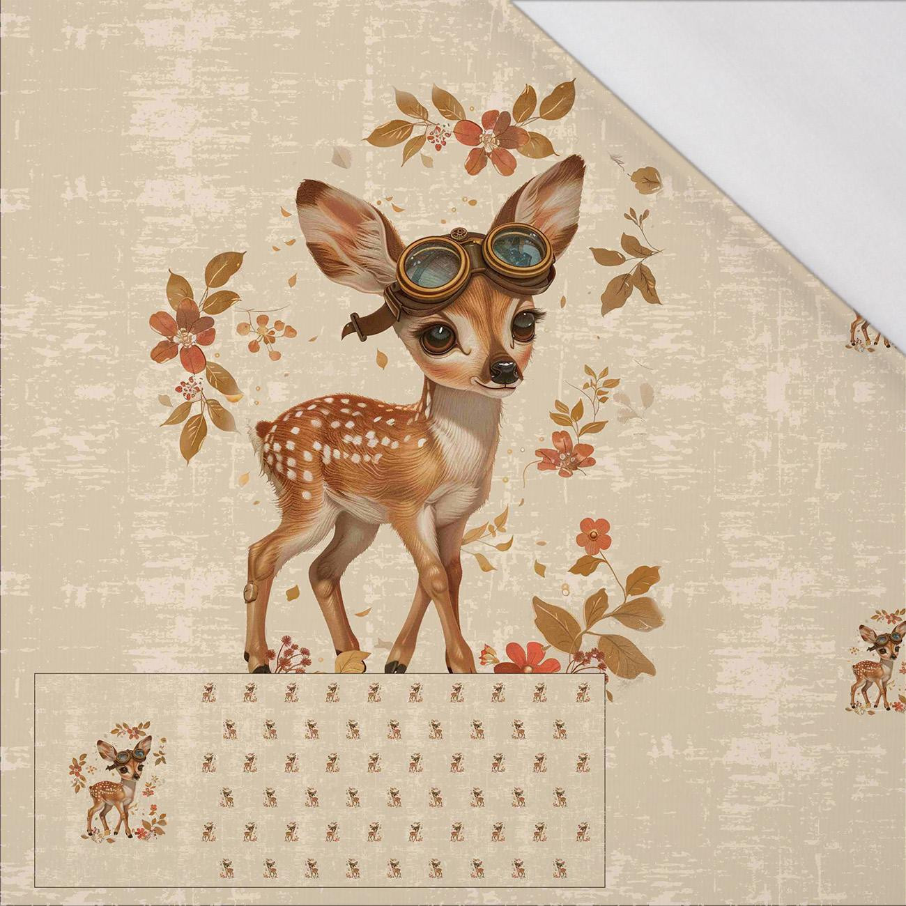 FAWN STEAMPUNK FOREST - SINGLE JERSEY PANORAMIC PANEL (60cm x 155cm)