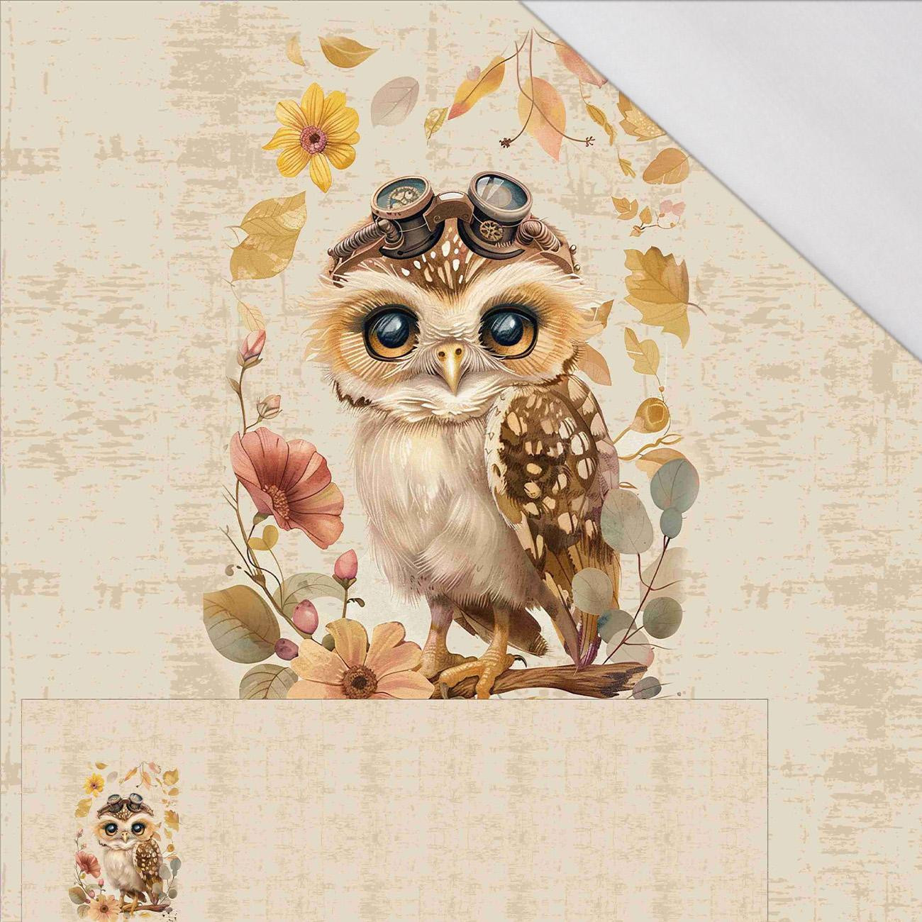 OWL STEAMPUNK FOREST PAT. 2 - SINGLE JERSEY PANORAMIC PANEL (60cm x 155cm)
