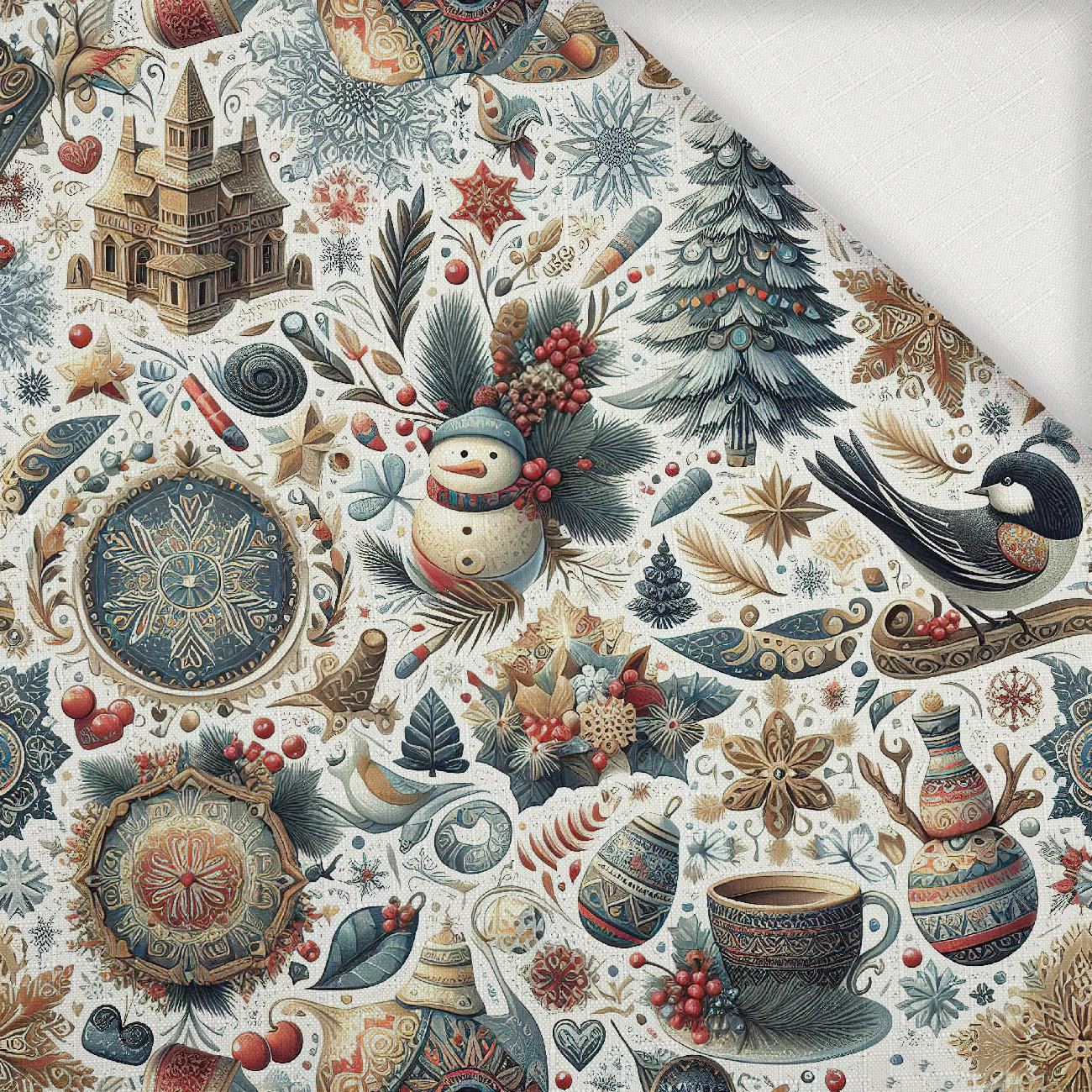 Vintage Christmas wz.22 - Woven Fabric for tablecloths