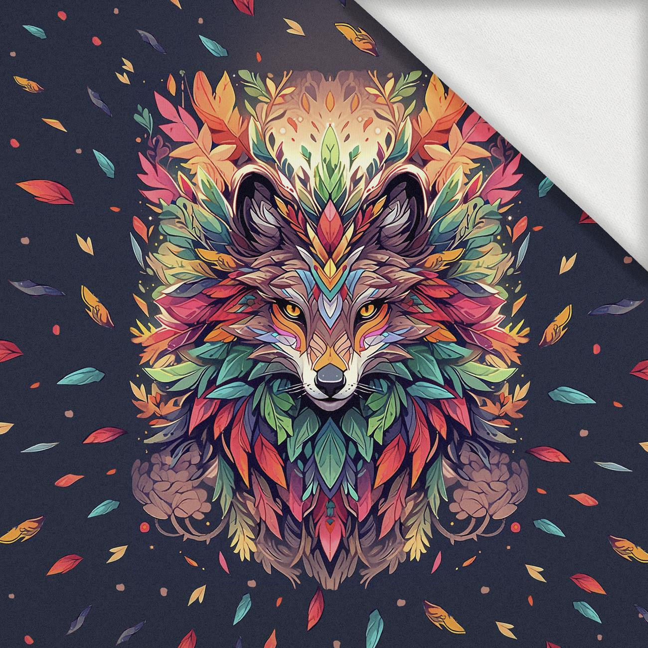 ANIMALS MANDALA wz.1 -  PANEL (60cm x 50cm) looped knit fabric with elastane ITY