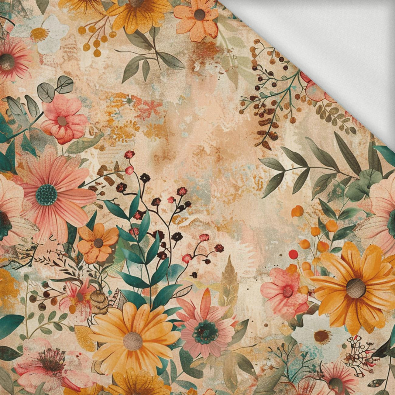 AUTUMN FLOWERS  PAT. 4 - looped knit fabric