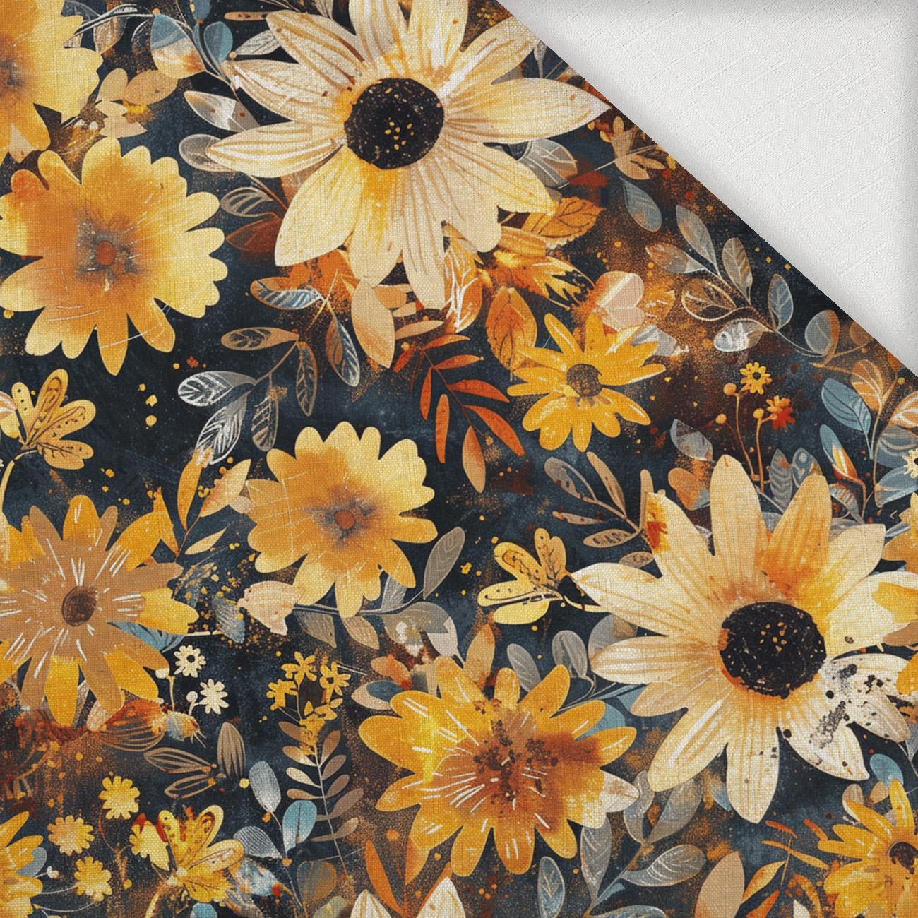 AUTUMN FLOWERS  PAT. 9 - Woven Fabric for tablecloths