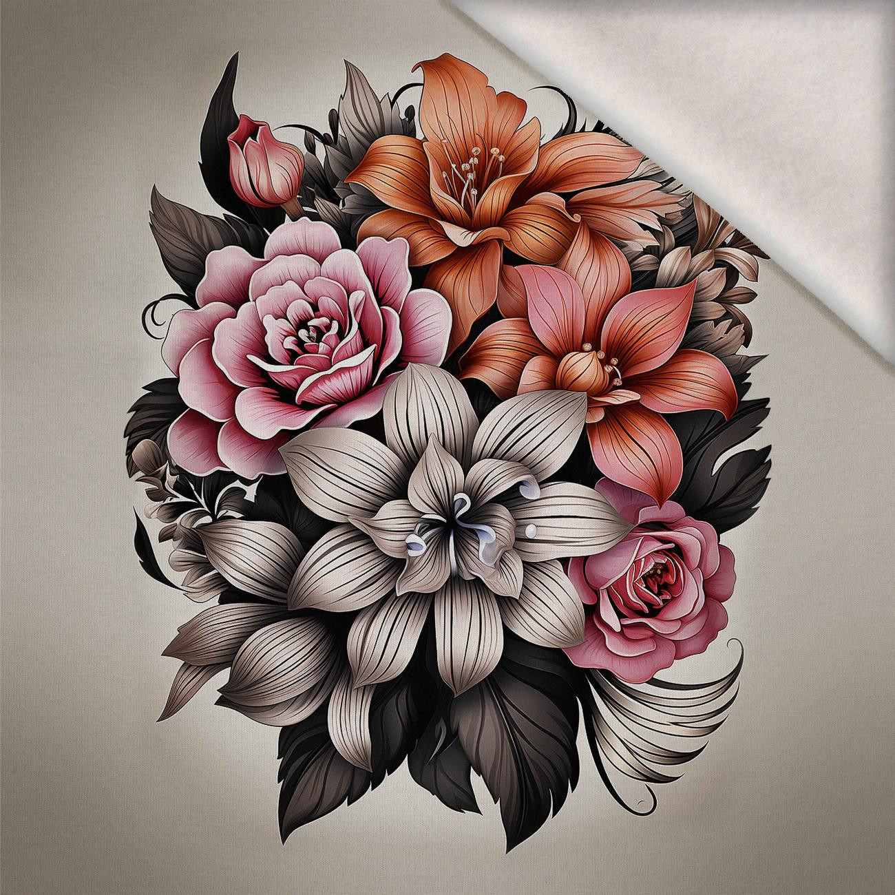 BOUQUET OF FLOWERS WZ.10 - panel (75cm x 80cm) brushed knitwear with elastane ITY