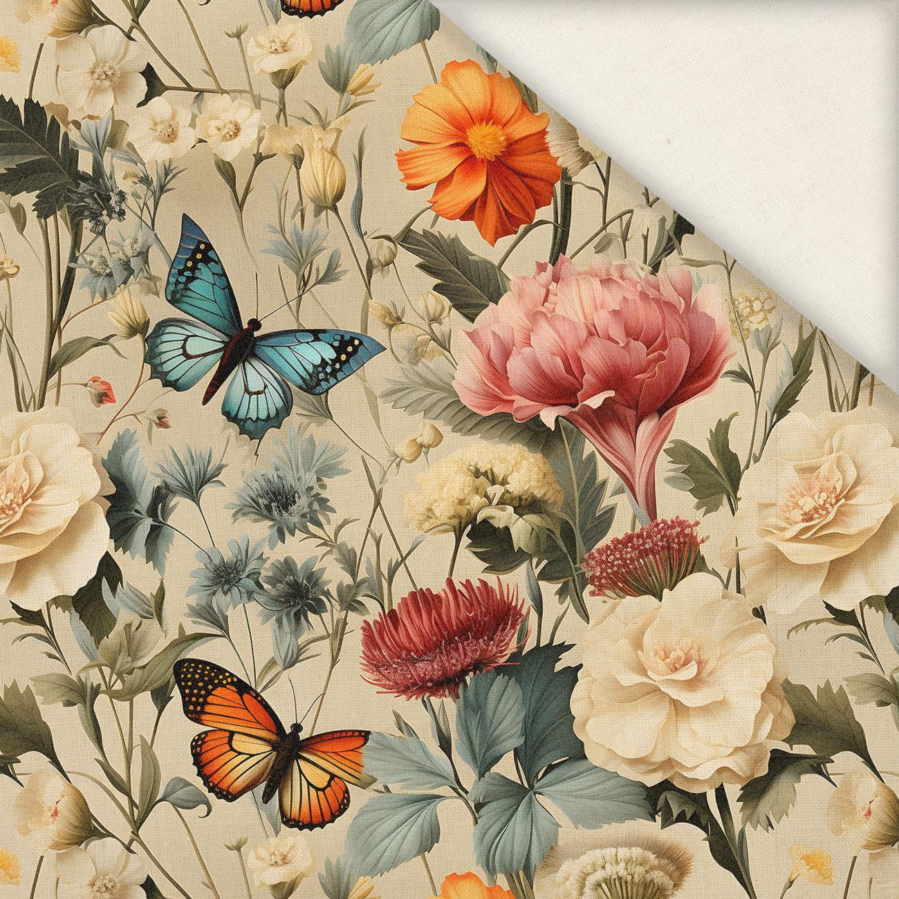 Butterfly & Flowers wz.9- Slub Weave