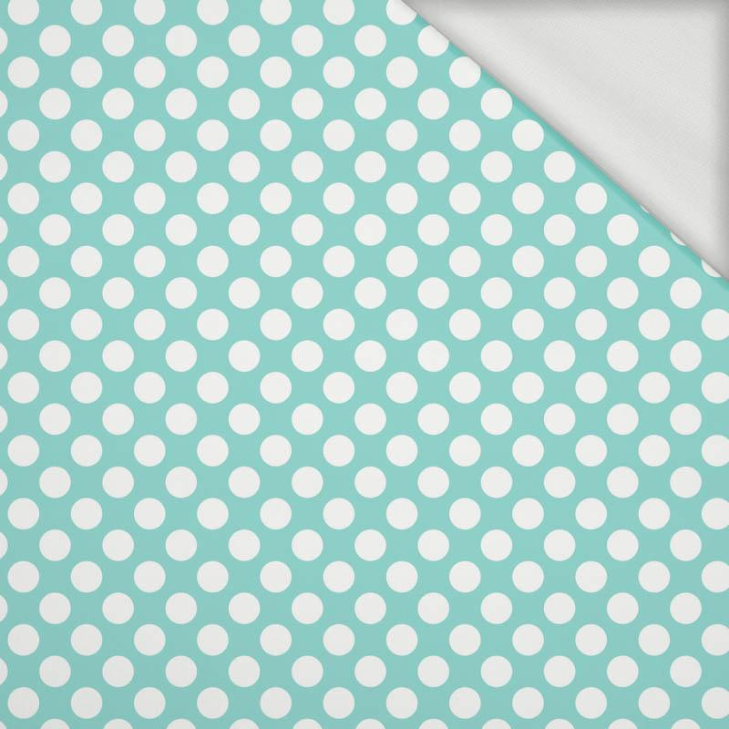 WHITE DOTS / mint - looped knit 
