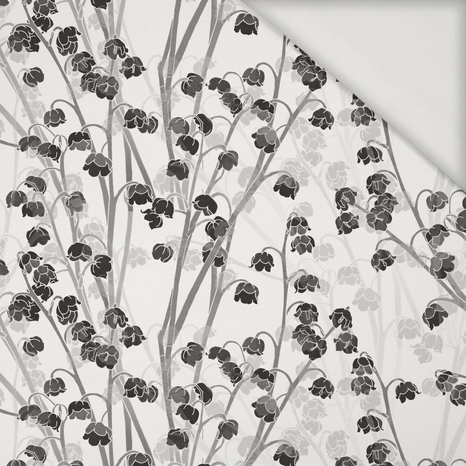 LILIES OF THE VALLEY pat. 1 (grey) - Viscose jersey