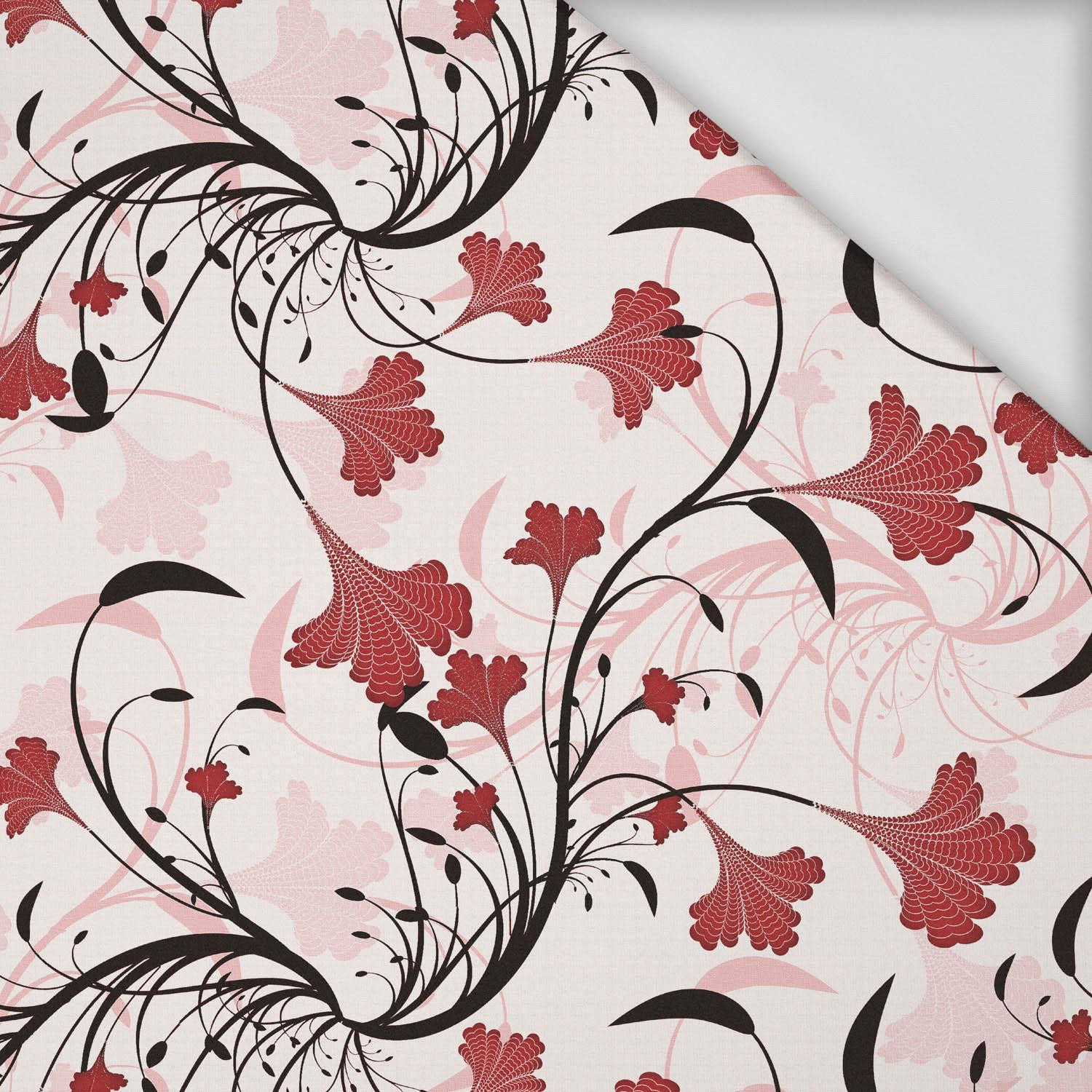 LEAVES pat. 4 (red) - Viscose jersey