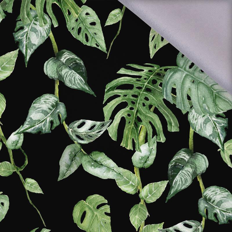 ROPICAL LEAVES MIX pat. 2 / black (JUNGLE) - softshell