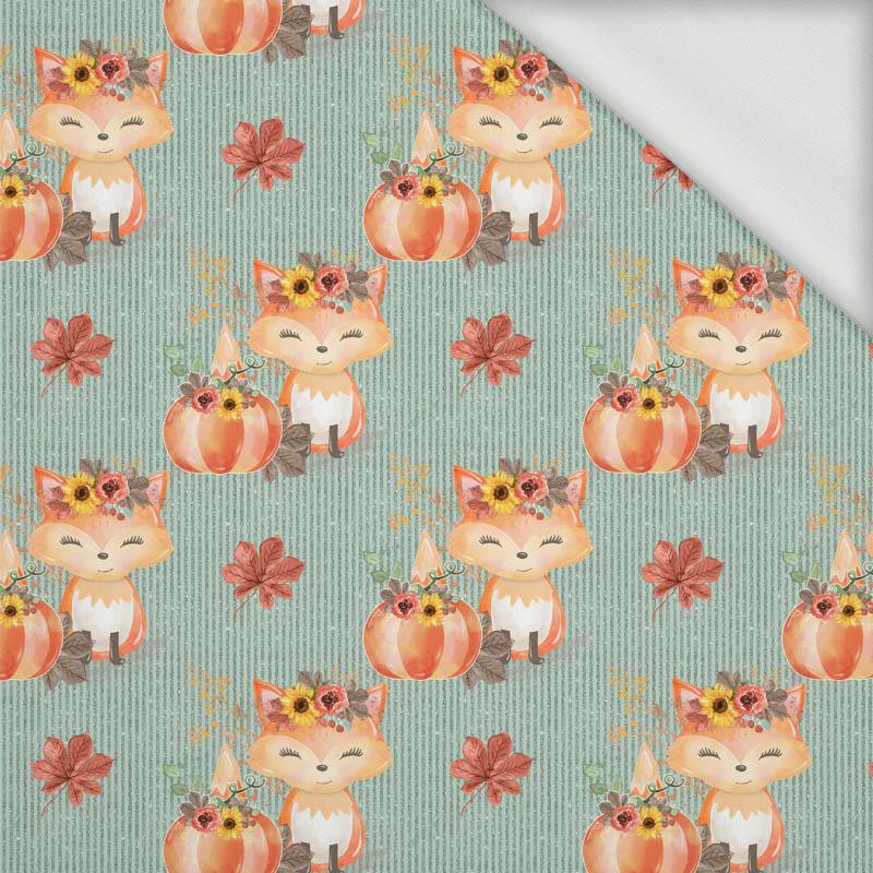 FOXES AND PUMPKINS pat. 2 / mint (FOXES AND PUMPKINS) - looped knit fabric