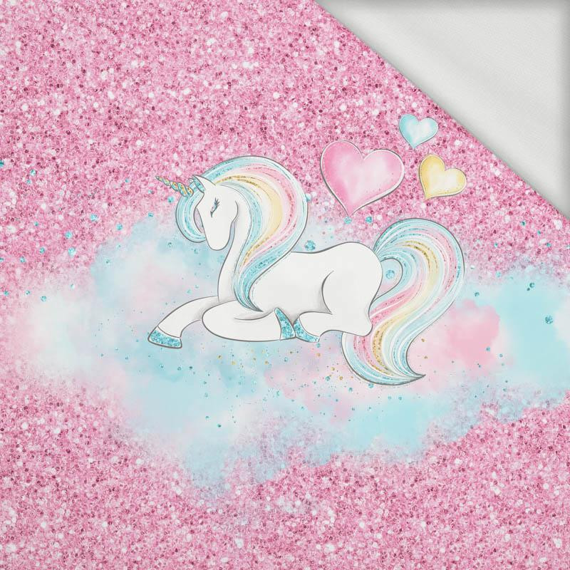 UNICORN / glitter (WONDERLAND) - SINGLE JERSEY PANORAMIC PANEL (60cm x 155cm)