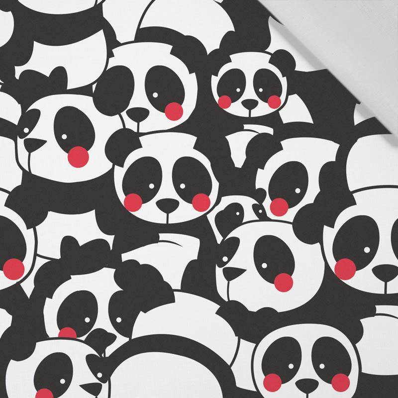 PANDAS / red - Cotton woven fabric