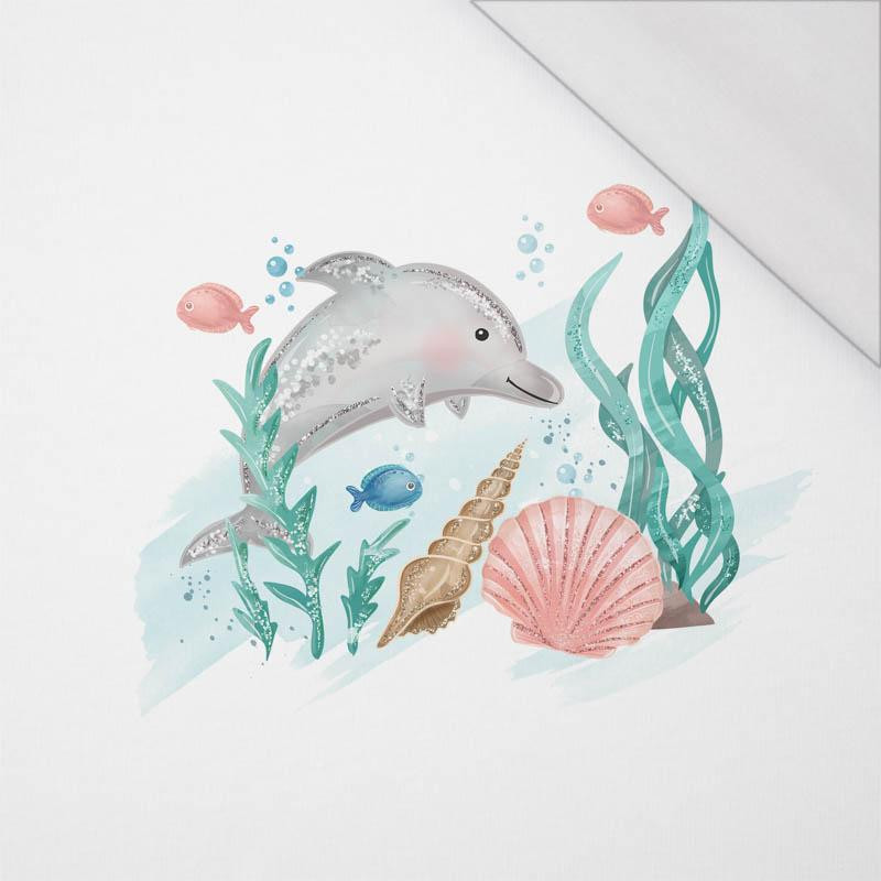 DOLPHIN pat. 4 (MAGICAL OCEAN) - SINGLE JERSEY PANORAMIC PANEL (60cm x 155cm)