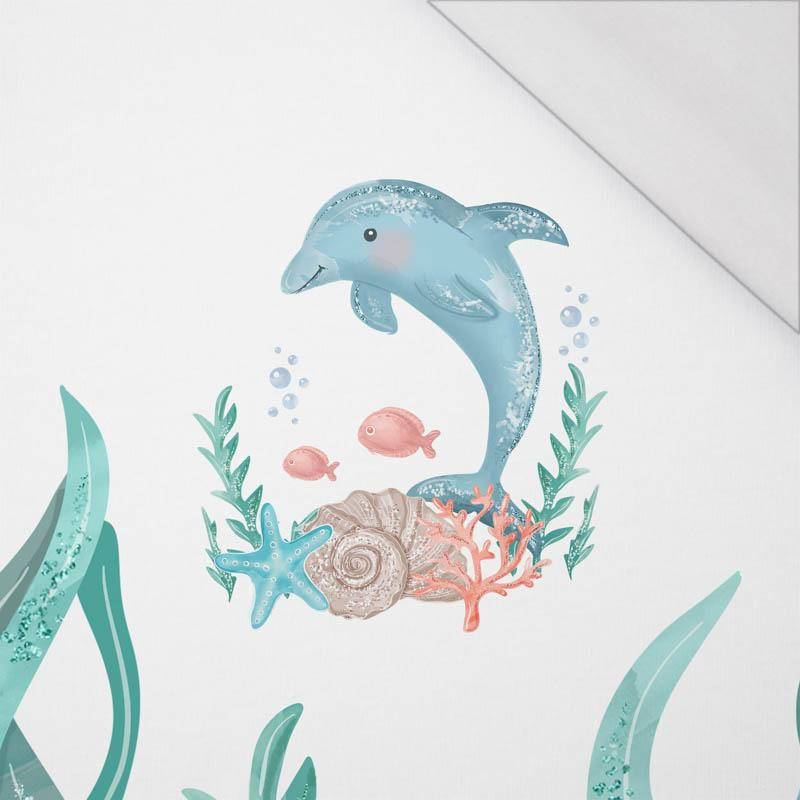 DOLPHIN pat. 3 (MAGICAL OCEAN) - SINGLE JERSEY PANORAMIC PANEL (60cm x 155cm)