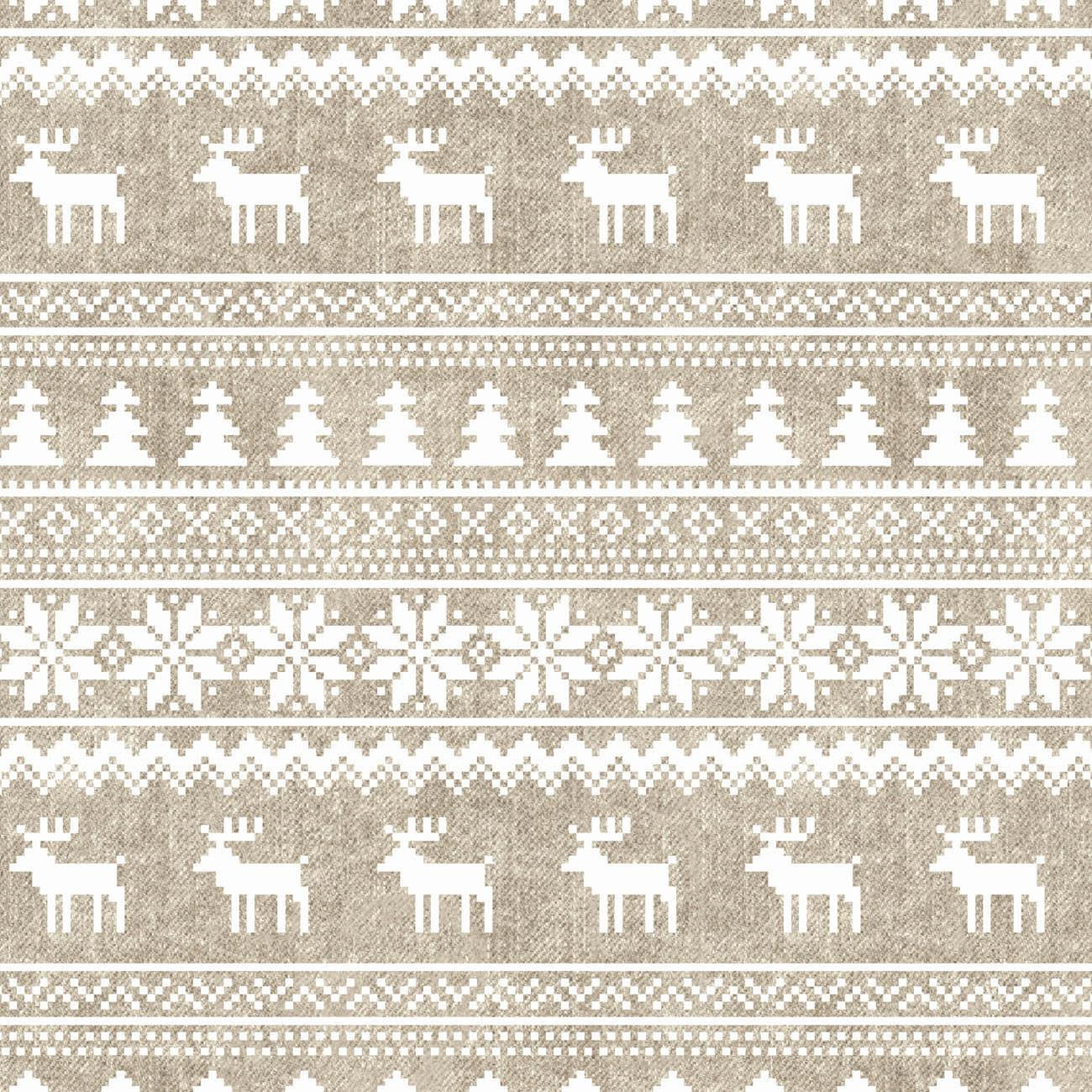 REINDEERS PAT. 2 / ACID WASH BEIGE - brushed knitwear with elastane ITY REINDEERS PAT. 2 / ACID WASH BEIGE - brushed knitwear with elastane ITY