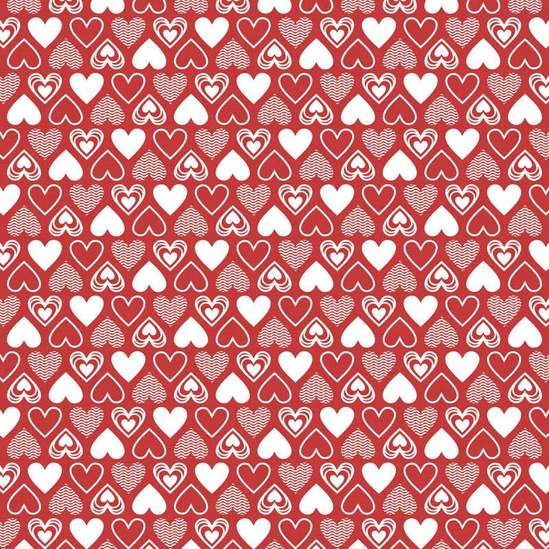 VALENTINE'S HEARTS pat. 2 / red (VALENTINE'S MIX)