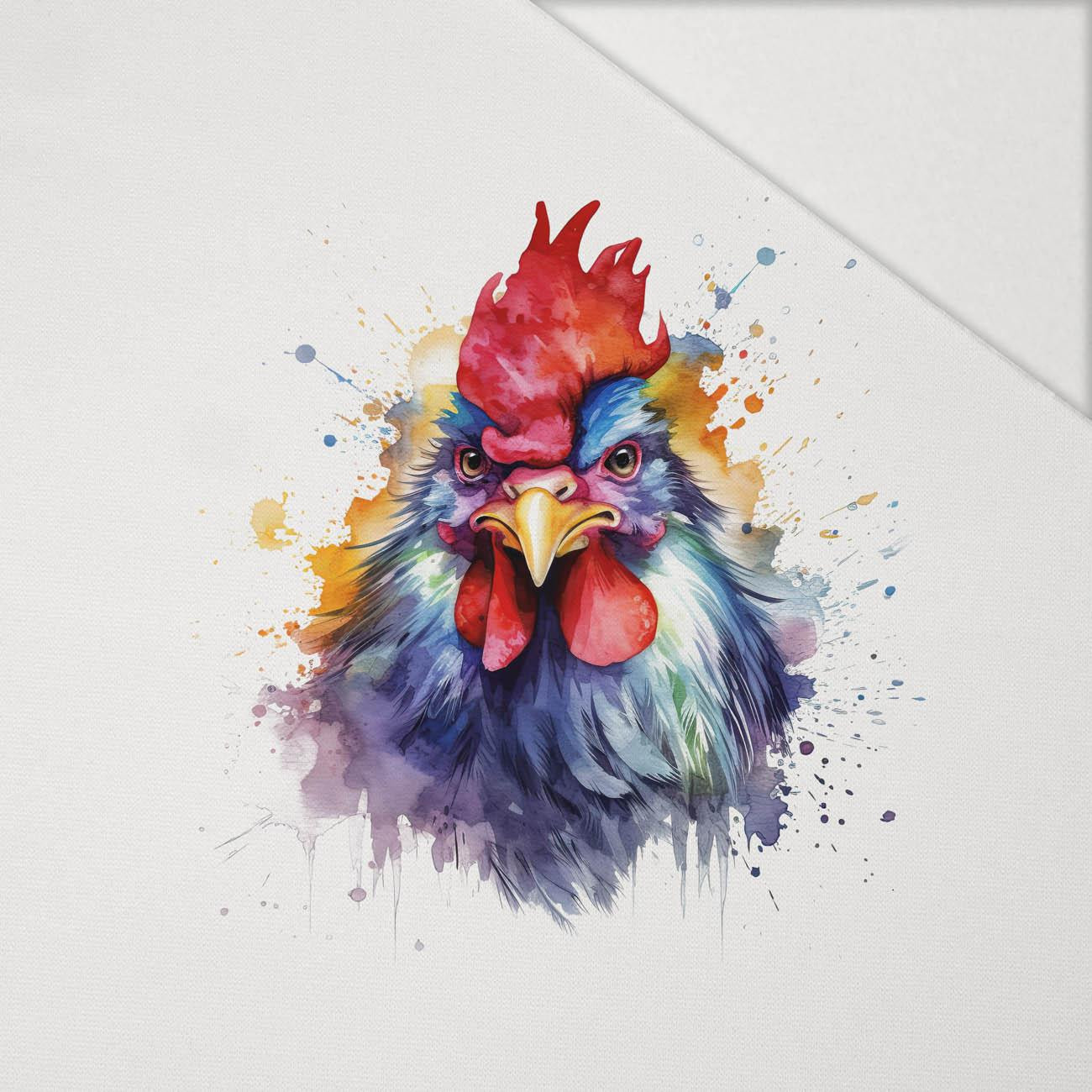WATERCOLOR ROOSTER - panel (75cm x 80cm) Hydrophobic brushed knit WATERCOLOR ROOSTER - panel (75cm x 80cm) Hydrophobic brushed knit