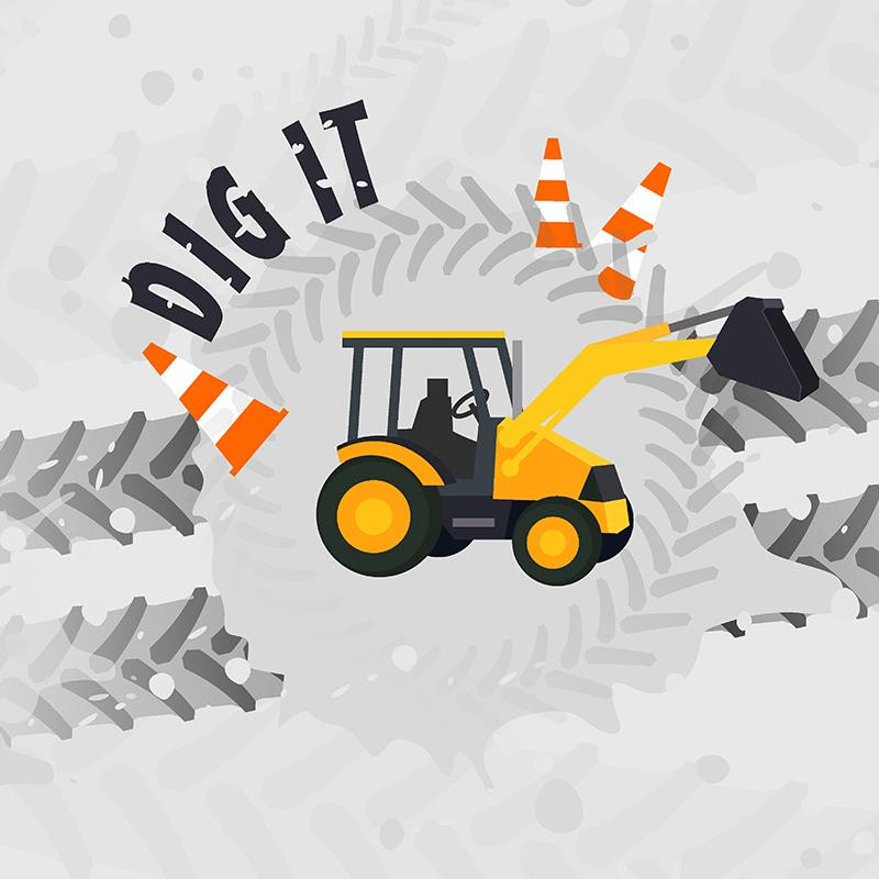 DIGGER - panel (60cm x 50cm) 