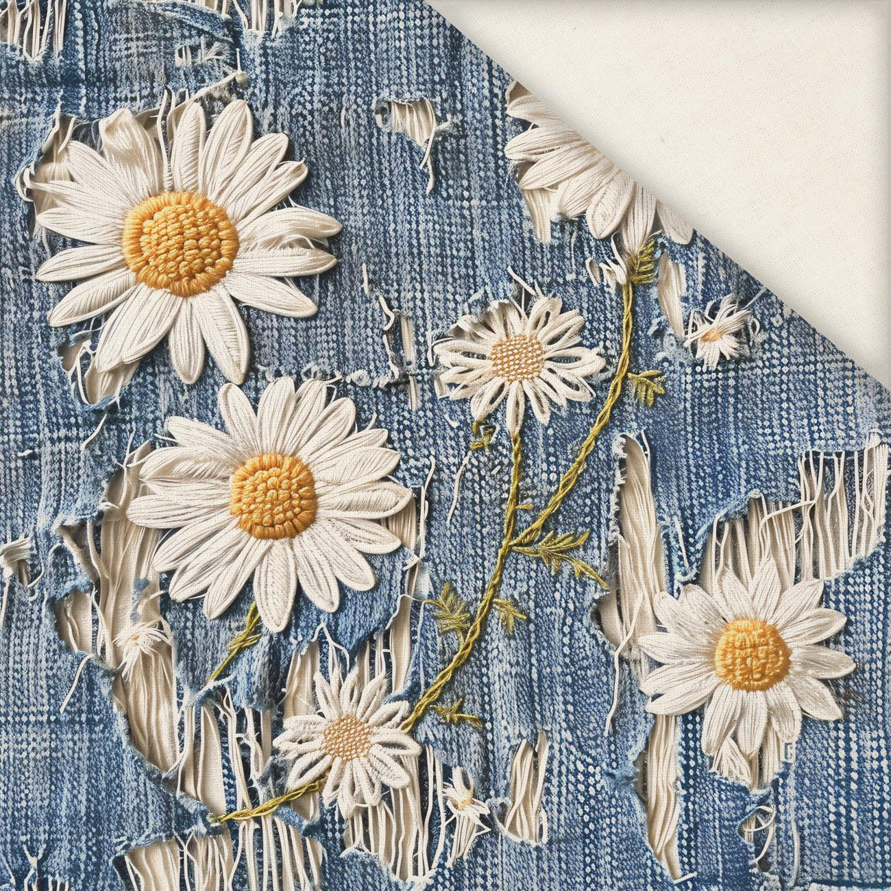 DAISIES DENIM IMITATION PAT. 3- Slub Weave