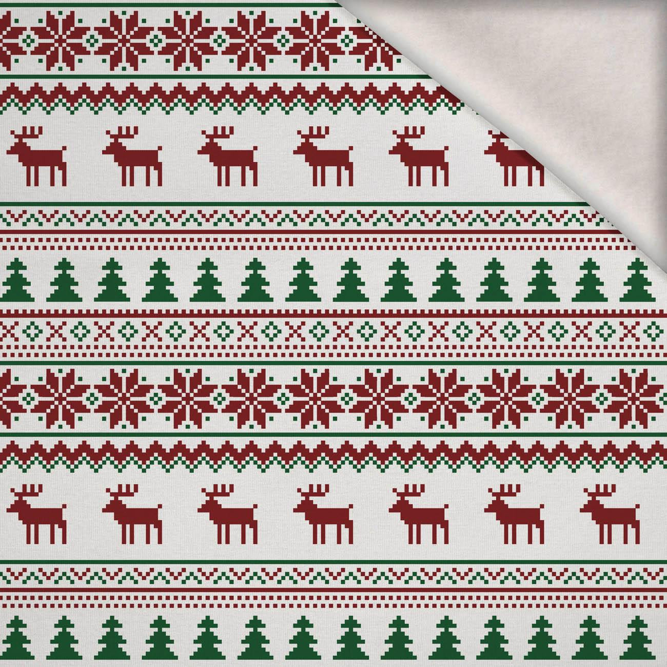 REINDEERS PAT. 2 / maroon - green - brushed knitwear with elastane ITY