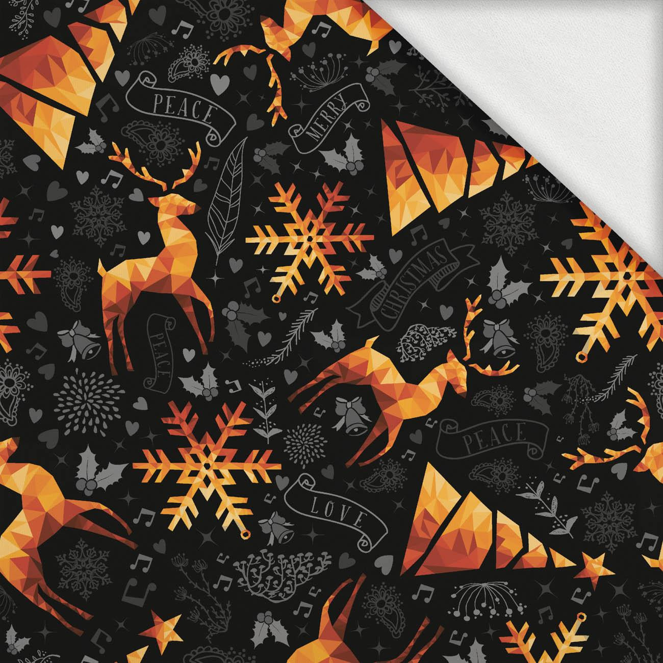 GOLDEN DEERS / black- single jersey with elastane ITY