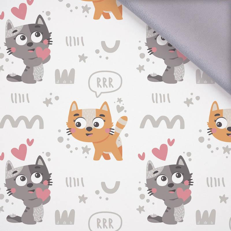 CATS IN LOVE pat. 2 (CATS WORLD) / white - softshell