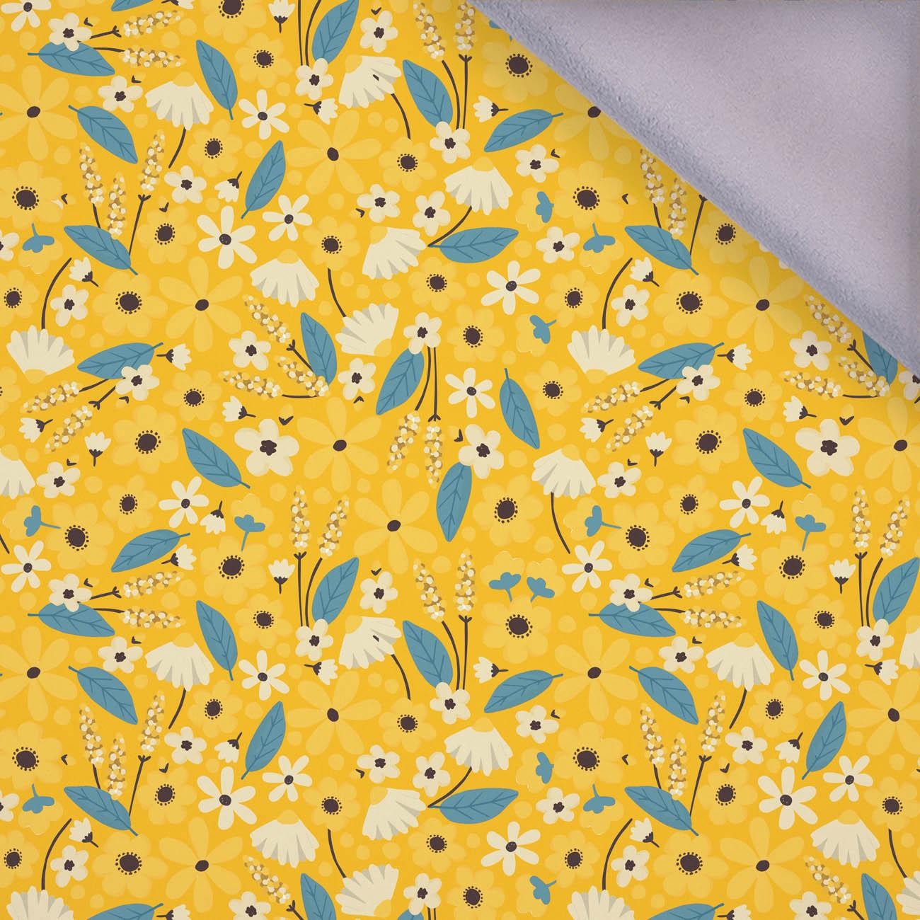 SMALL FLOWERS pat. 2 / mustard - softshell