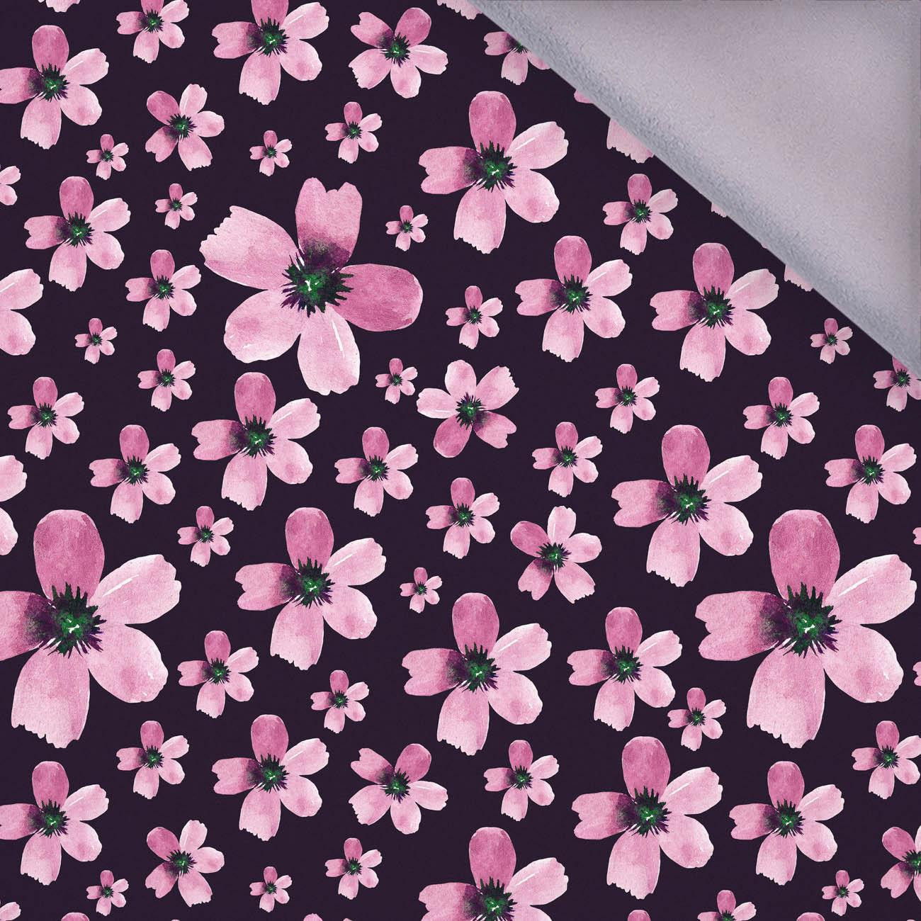 PINK FLOWERS PAT. 5 / black - softshell