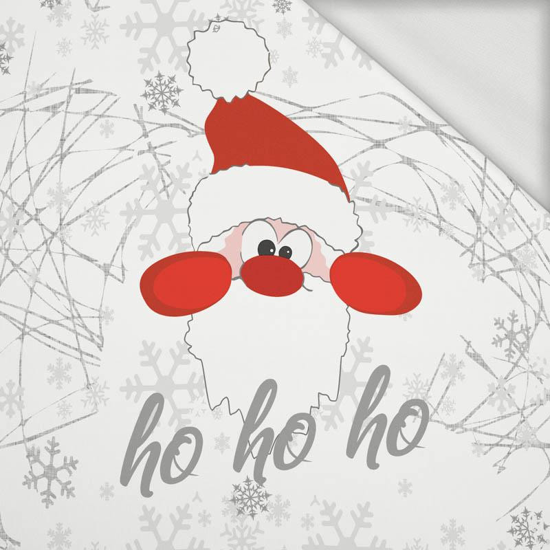 HO HO HO / white - panoramic panel looped knit 