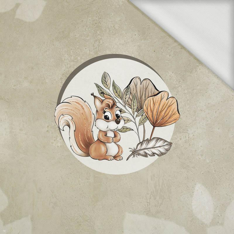 HAPPY SQUIRRELS (AUTUMN IN THE FOREST) - panel 50cm x 60cm - looped knit fabric