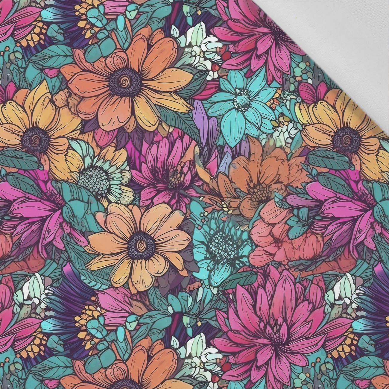 WATER-COLOR FLOWERS pat. 7 - Cotton woven fabric