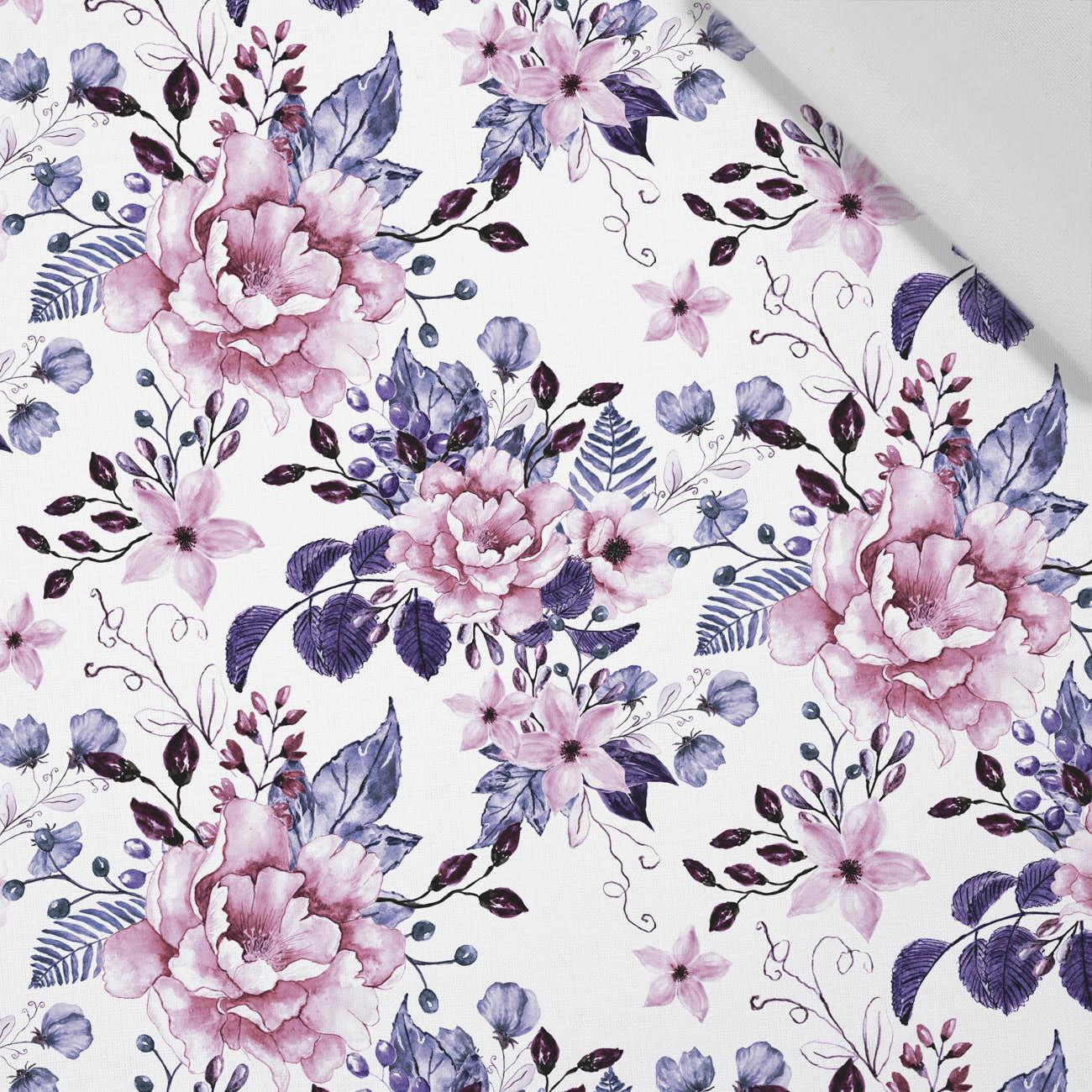 WILD ROSE FLOWERS PAT. 1 (BLOOMING MEADOW) (Very Peri) - Cotton woven fabric