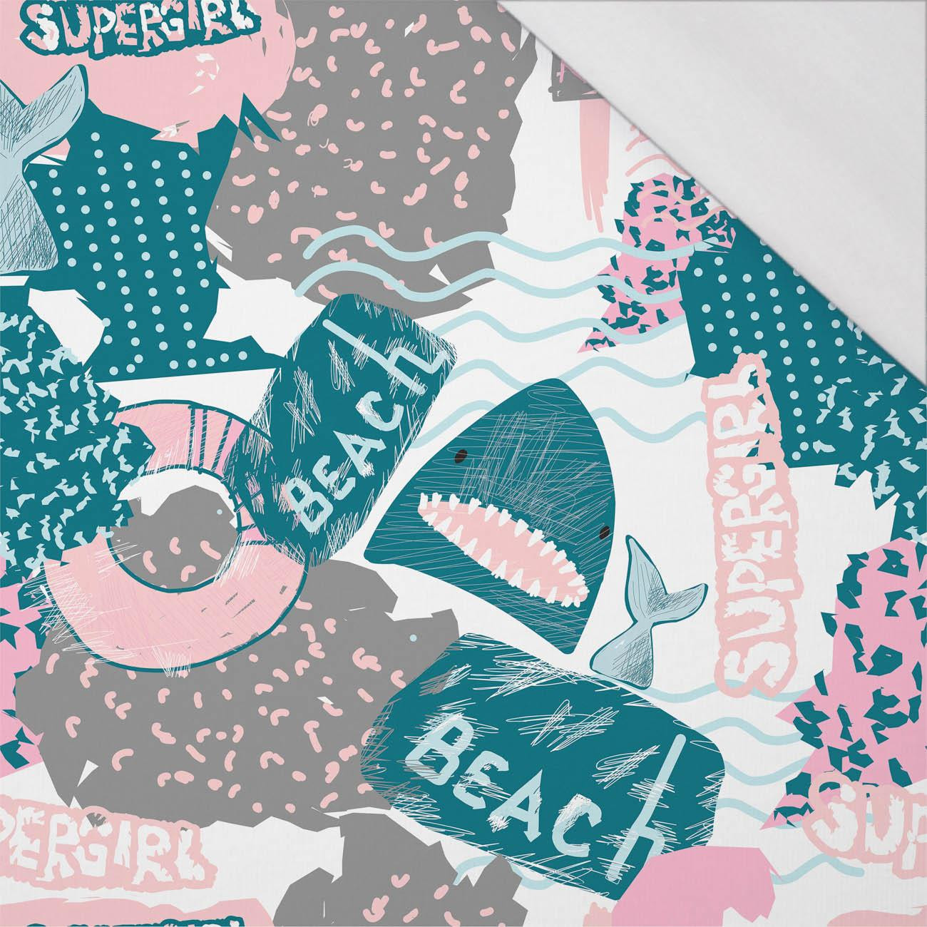 GRAFFITI SHARKS / white - single jersey with elastane 