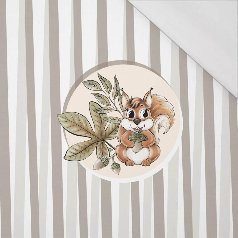 SQUIRRELS AND LEAVES (AUTUMN IN THE FOREST) - panel 50cm x 60cm - single jersey 