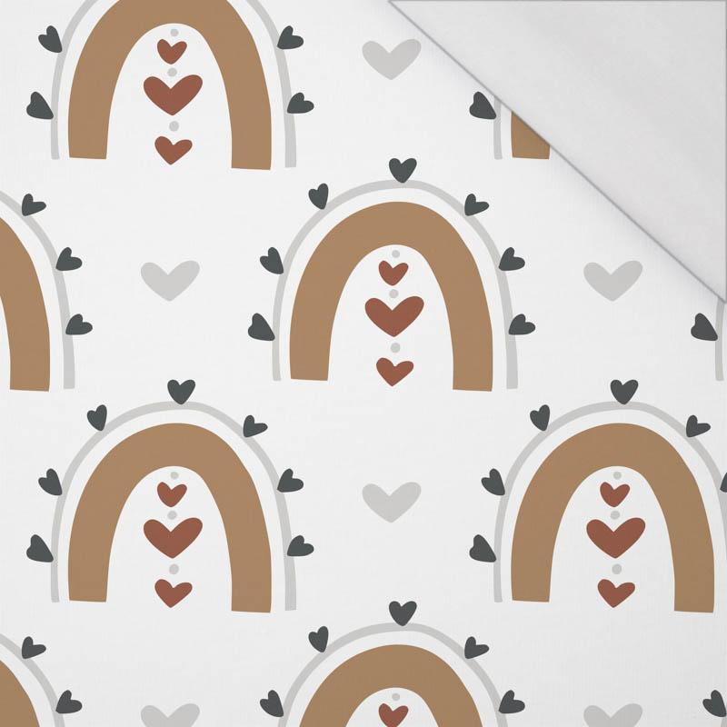 VALENTINE'S RAINBOW pat. 6 / white (RAINBOWS AND HEARTS) - single jersey with elastane 