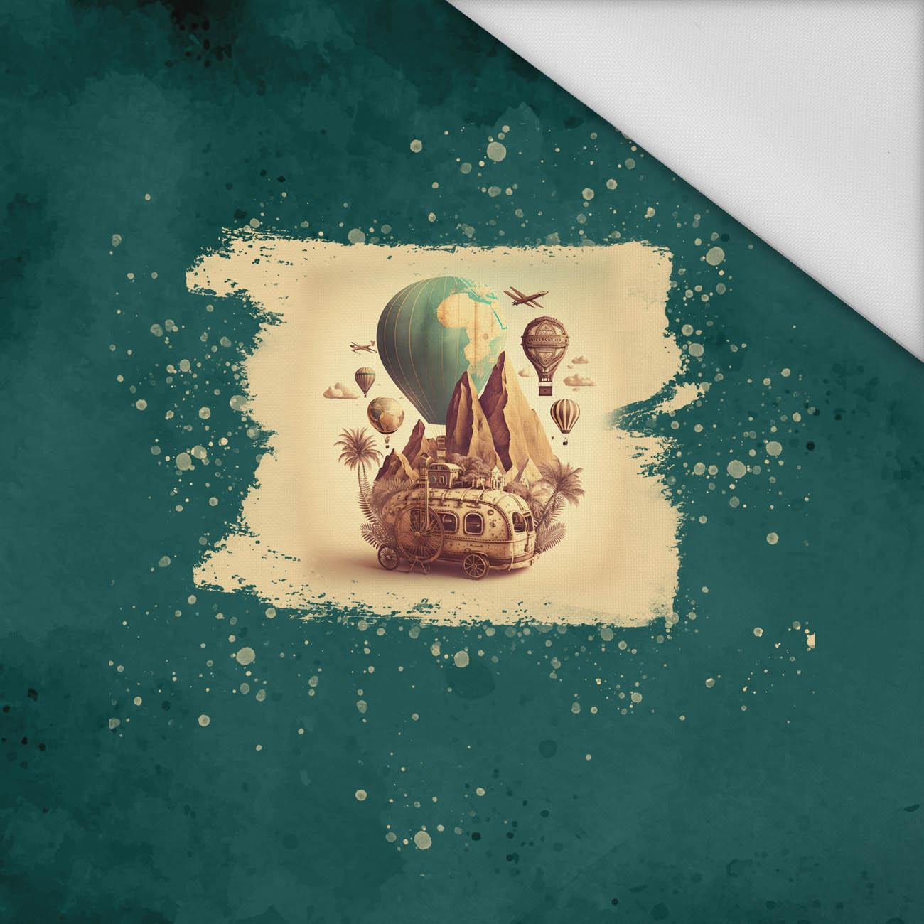 TRAVEL TIME PAT. 8 - panel (60cm x 50cm) Waterproof woven fabric