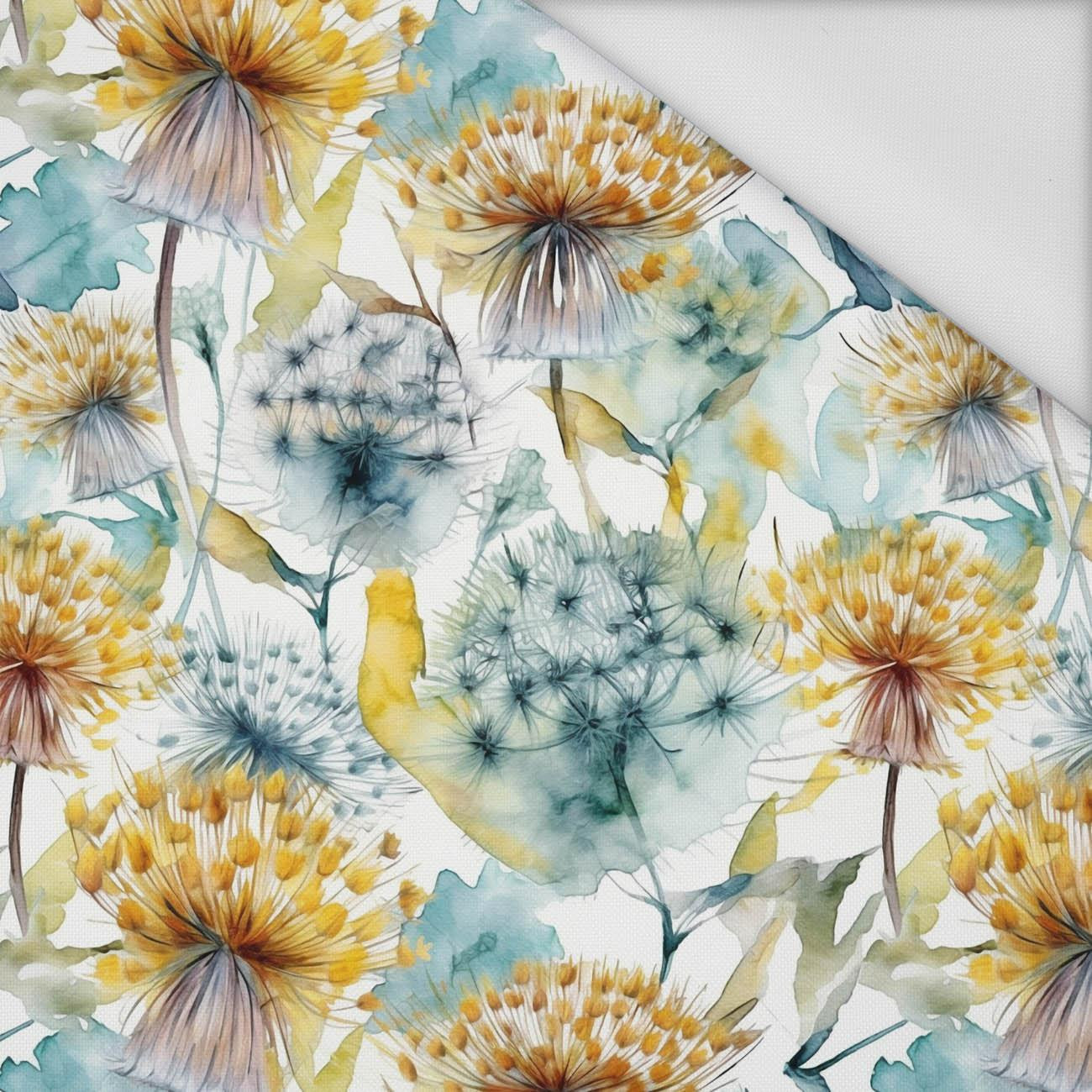 WATERCOLOR DANDELION PAT. 4 - Waterproof woven fabric