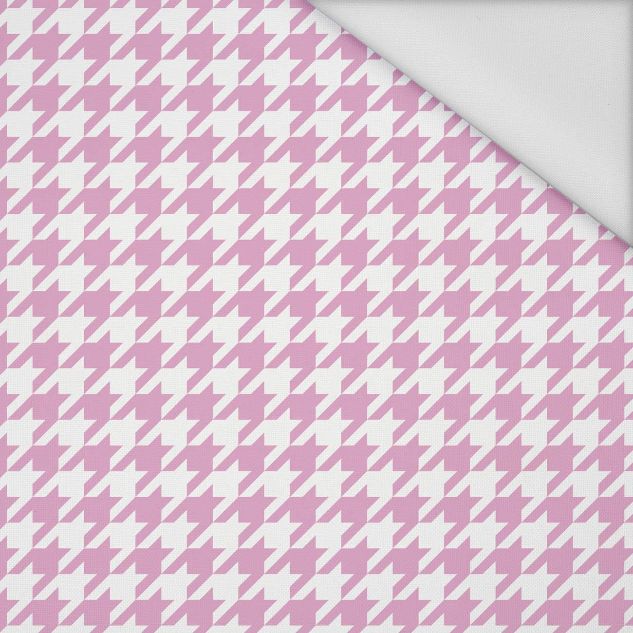PINK HOUNDSTOOTH / WHITE - Waterproof woven fabric