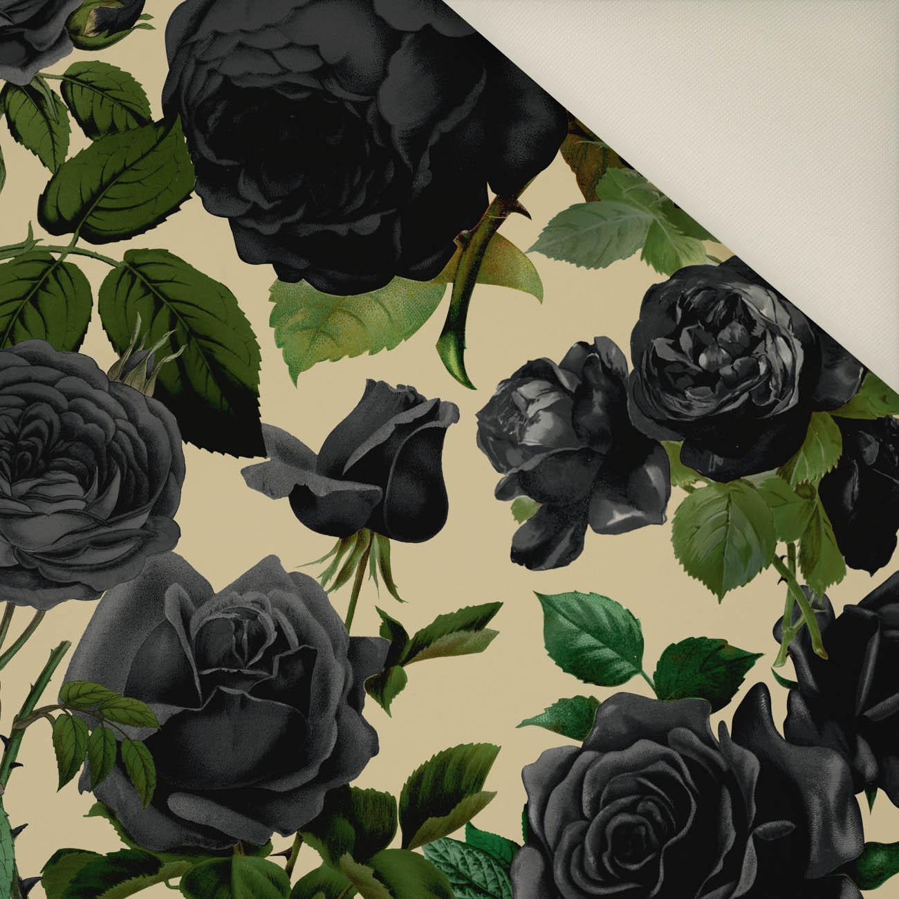 BLACK ROSES- Upholstery velour 