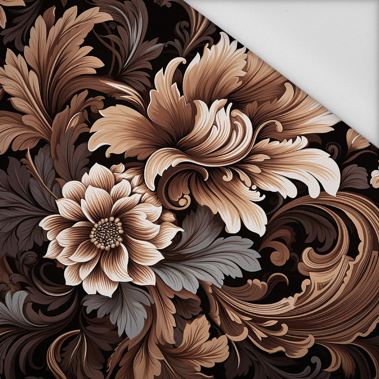 FLOWERS WZ.9/ Mocha Mousse  - Waterproof woven fabric