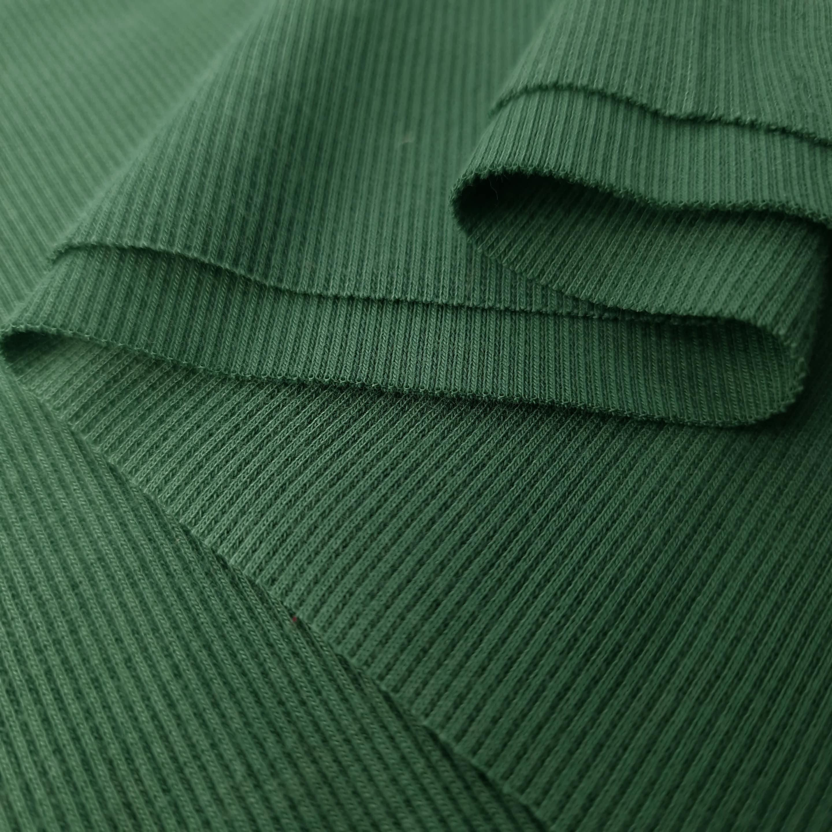 Ribbed knit fabric - DARK GREEN (d-068)
