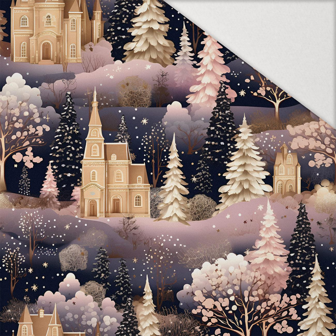 Pink Vintage Christmas wz. 2 - Hydrophobic brushed knit