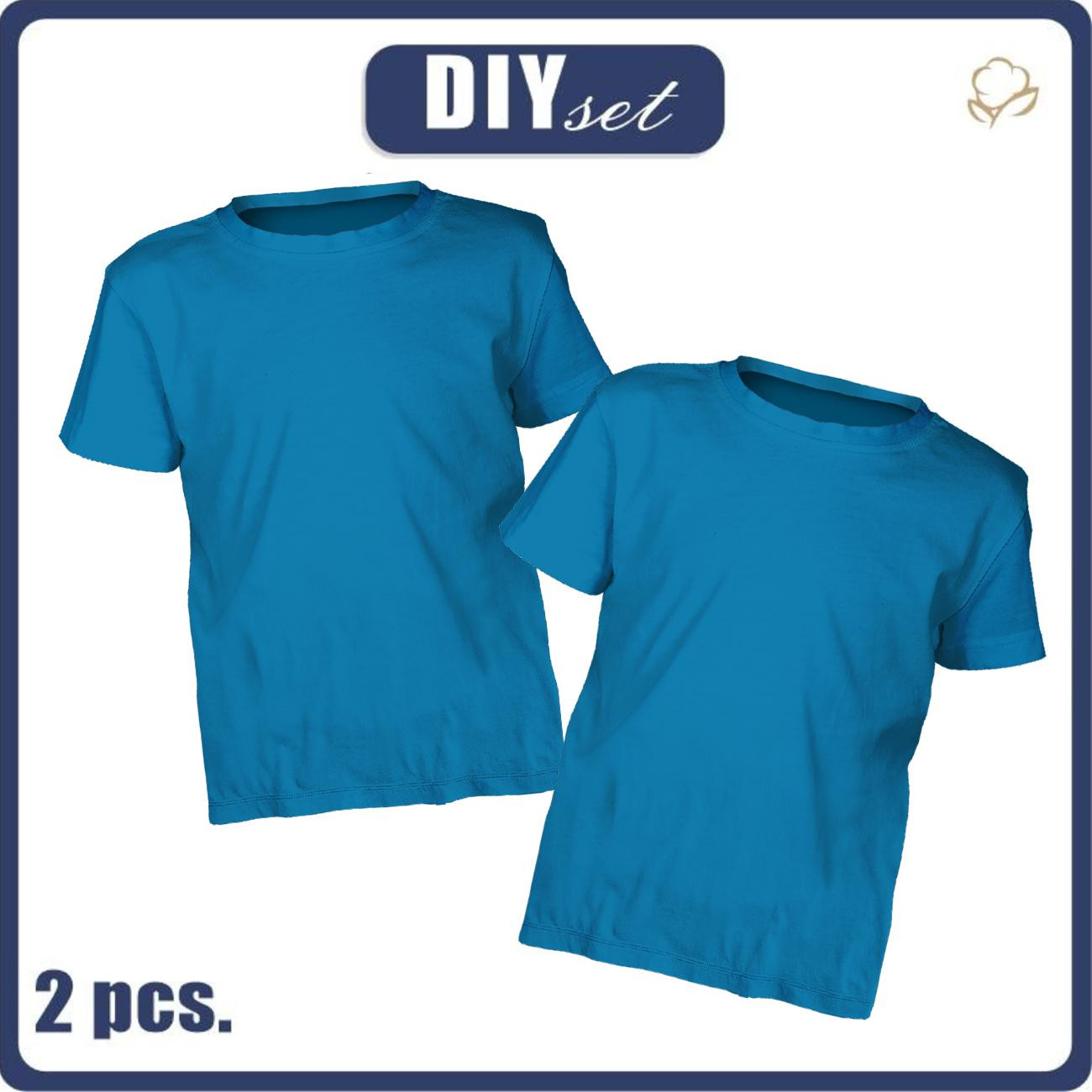 2-PACK - BASIC KID’S T-SHIRT - AZURE (BLUE) - sewing set