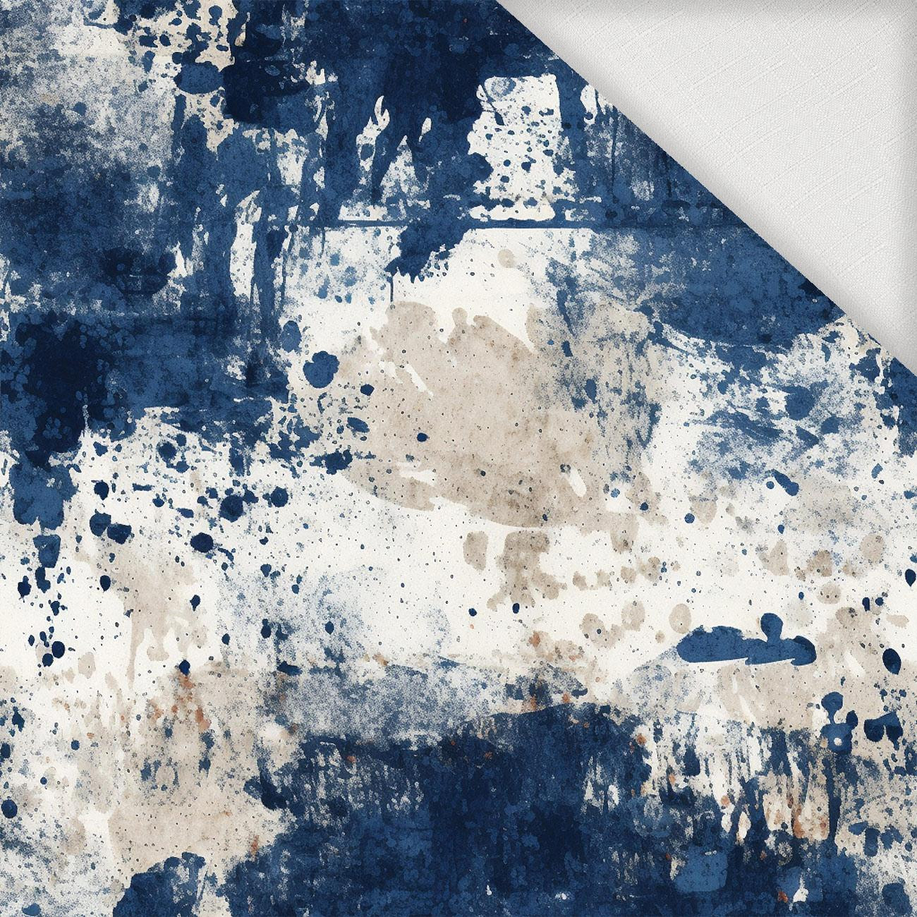 NAVY GRUNGE wz. 7 - Woven Fabric for tablecloths