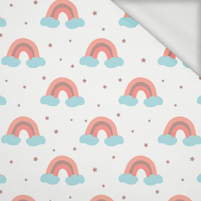PASTEL RAINBOWS (PASTEL SKY) - looped knit fabric