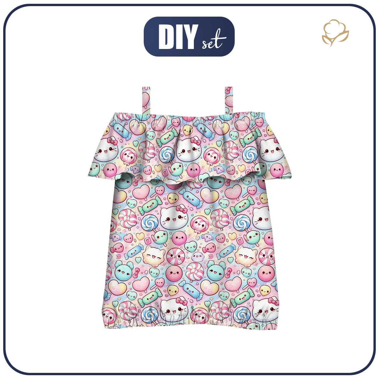 Bardot neckline blouse (SARA) -  SWEETS WZ.12  - sewing set